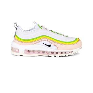 Size 7.5 Air Max96 Sneaker in White, Black, Pearl Pink & Action Green